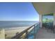 Balcony with seating and panoramic ocean views at 107 S Ocean Blvd. # 701, Myrtle Beach, SC 29577