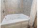 Jetted tub in the bathroom with tile surround at 2100 North Ocean Blvd. # 923, North Myrtle Beach, SC 29582