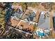 Aerial view of home with backyard, pool, and neighboring houses at 239 Coachman Dr., Pawleys Island, SC 29585