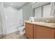 Clean bathroom with shower/tub combo and granite vanity at 2600 North Ocean Blvd. # 211, Myrtle Beach, SC 29577