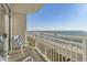Balcony overlooking the ocean and sandy beach at 2801 S Ocean Blvd. # 1237, North Myrtle Beach, SC 29582