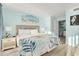 Large main bedroom with ocean-themed decor and an ensuite bathroom at 2801 S Ocean Blvd. # 1237, North Myrtle Beach, SC 29582