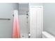 Clean bathroom with shower stall, toilet, and linen closet at 360 Hillsborough Dr., Conway, SC 29526