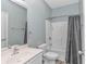 Small bathroom with tub shower combo and single vanity at 360 Hillsborough Dr., Conway, SC 29526