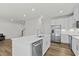 Modern kitchen with a large island, stainless steel appliances, and white cabinets at 308 Golan Circle # C, Myrtle Beach, SC 29579