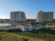 Elevated view of the resort amenities at Ocean Creek Plantation, including a gazebo at 415 Ocean Creek Dr. # 2373, Myrtle Beach, SC 29572