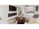 Inviting living room with fireplace, sectional sofa, and view of the kitchen and dining area at 4445 Kingsport Rd. # 303, Little River, SC 29566