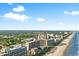 Panoramic aerial view of the beach and city skyline at 7200 N Ocean Blvd. # 553, Myrtle Beach, SC 29572