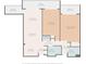 Condo floor plan showing two bedrooms, two bathrooms, living room, kitchen, and balconies at 9820 Queensway Blvd. # 903, Myrtle Beach, SC 29572