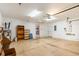 Garage interior with storage shelves and ceiling fan at 224 Black Bear Rd., Myrtle Beach, SC 29588