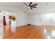 Living area with hardwood flooring, ceiling fan, and an open floor plan at 224 Black Bear Rd., Myrtle Beach, SC 29588