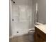 Bathroom with a white shower, toilet, and wooden vanity at 3517 Crepe Myrtle Ct. # 3517, Myrtle Beach, SC 29577