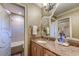 Bathroom featuring a vanity with sink, toilet, and shower at 604 Stableford Ct., Myrtle Beach, SC 29577