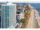 Aerial view of high rise building near the beach at 107 Ocean Blvd. S # 507, Myrtle Beach, SC 29577