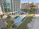 Aerial view showing resort pool, hot tub and beach access at 107 Ocean Blvd. S # 507, Myrtle Beach, SC 29577