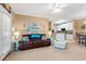Relaxing living room with beachy decor and open sightlines to the kitchen at 2005 Silvercrest Dr. # G-32, Myrtle Beach, SC 29579