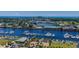 Aerial view of marina with boats and waterfront restaurants at 415 Ocean Creek Dr. # 2236, Myrtle Beach, SC 29572