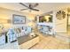 Living room with kitchen and breakfast bar at 4800 S Ocean Blvd. # 611, North Myrtle Beach, SC 29582