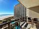 Relaxing ocean view from balcony with resort amenities visible at 4800 S Ocean Blvd. # 611, North Myrtle Beach, SC 29582