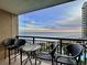 Oceanfront balcony view at sunset, overlooking beach and resort at 4800 S Ocean Blvd. # 611, North Myrtle Beach, SC 29582