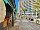 Outdoor snack bar with seating, adjacent to the resort at 4800 S Ocean Blvd. # 611, North Myrtle Beach, SC 29582