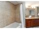 Bathroom with double vanity and shower/tub combo at 5200 N Ocean Blvd. # 1134, Myrtle Beach, SC 29577