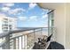 Stunning ocean view from spacious balcony, featuring comfortable seating at 5200 N Ocean Blvd. # 1134, Myrtle Beach, SC 29577