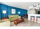 Living room with sofa, coffee table, and ocean view at 5300 N Ocean Blvd. # 1011, Myrtle Beach, SC 29577