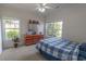 Bedroom with plaid bedding and dresser at 2033 Silvercrest Dr. # 21-A, Myrtle Beach, SC 29579