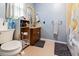 Clean bathroom with updated vanity and shower at 291 Frances Parker Rd., Georgetown, SC 29440