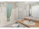Clean bathroom with tub shower, sink, and vanity at 6001-1886 S Kings Hwy., Myrtle Beach, SC 29575