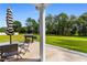 Patio with table, chairs, and grill at 612 Pine Oaks Farm Rd., Aynor, SC 29511