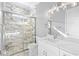 Elegant bathroom with marble shower and modern vanity at 1017 Muscovy Pl., Conway, SC 29526