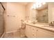 Bathroom with double vanity, granite countertops, and shower at 4530 Lighthouse Dr. # 31-C, Little River, SC 29566