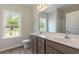 Double vanity bathroom with large mirror and window at 636 Woodside Dr., Conway, SC 29526