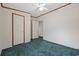 Bedroom with green carpet and ceiling fan at 130 Tomoka Trail, Longs, SC 29568