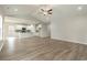 Open concept living room and kitchen with vaulted ceiling and hardwood floors at 1308 Crooked Hook Rd., North Myrtle Beach, SC 29582
