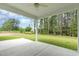 Spacious covered patio overlooking a wooded backyard at 1308 Crooked Hook Rd., North Myrtle Beach, SC 29582