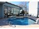 Small, inviting pool with surrounding lounge chairs at 5905 S Kings Highway # 545-B, Myrtle Beach, SC 29575