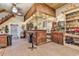 Rustic bar area with wooden counter, shelving, and space for additional prep at 6011 Dick Pond Rd., Myrtle Beach, SC 29588