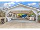 Covered patio with string lights, perfect for outdoor events at 6011 Dick Pond Rd., Myrtle Beach, SC 29588