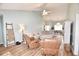 Light and airy living room with comfortable seating and wood flooring at 807 Lalton Dr., Conway, SC 29526