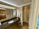 Bathroom with a sink, vanity, and a shower/tub combo at 1105 S Ocean Blvd. # 334, Myrtle Beach, SC 29577