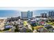 Aerial view of oceanfront property at 1210 N Waccamaw Dr. # 404, Garden City Beach, SC 29576