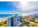 Aerial view of oceanfront resort showcasing beach and surrounding area at 6804 N Ocean Blvd. # 1147, Myrtle Beach, SC 29572