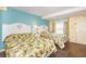 Bedroom with two twin beds, featuring tropical bedding at 6804 N Ocean Blvd. # 1147, Myrtle Beach, SC 29572