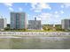 Aerial view of oceanfront resort with beach access and multiple high-rise buildings at 2001 S Ocean Blvd. # 1203, Myrtle Beach, SC 29577