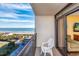Balcony with ocean view and seating for two at 201 77Th Ave. N # 923, Myrtle Beach, SC 29572
