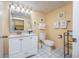 Clean bathroom with a toilet, sink, and shower/tub combo at 201 77Th Ave. N # 923, Myrtle Beach, SC 29572