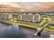 Aerial view of waterfront community with a dock at 249 Venice Way # 3105, Myrtle Beach, SC 29577